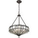 Baguette 4 Light 20 inch Oiled Burnished Bronze Pendant Ceiling Light in Oil Burnished Bronze