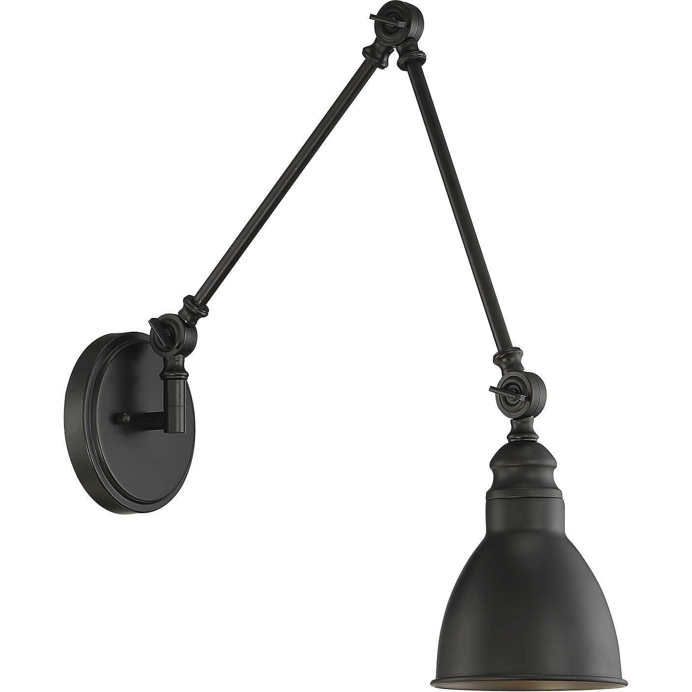 Dakota 33.75 inch 60.00 watt Matte Black Adjustable Wall Sconce Wall Light, Essentials