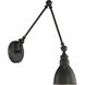 Dakota 33.75 inch 60.00 watt Matte Black Adjustable Wall Sconce Wall Light, Essentials