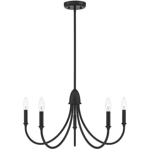 Cameron 5 Light 29 inch Matte Black Chandelier Ceiling Light, Essentials