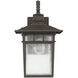 Linden 1 Light 15 inch Textured Bronze Outdoor Wall Lantern