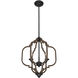 Westwood 3 Light 16 inch Barrelwood with Brass Pendant Ceiling Light
