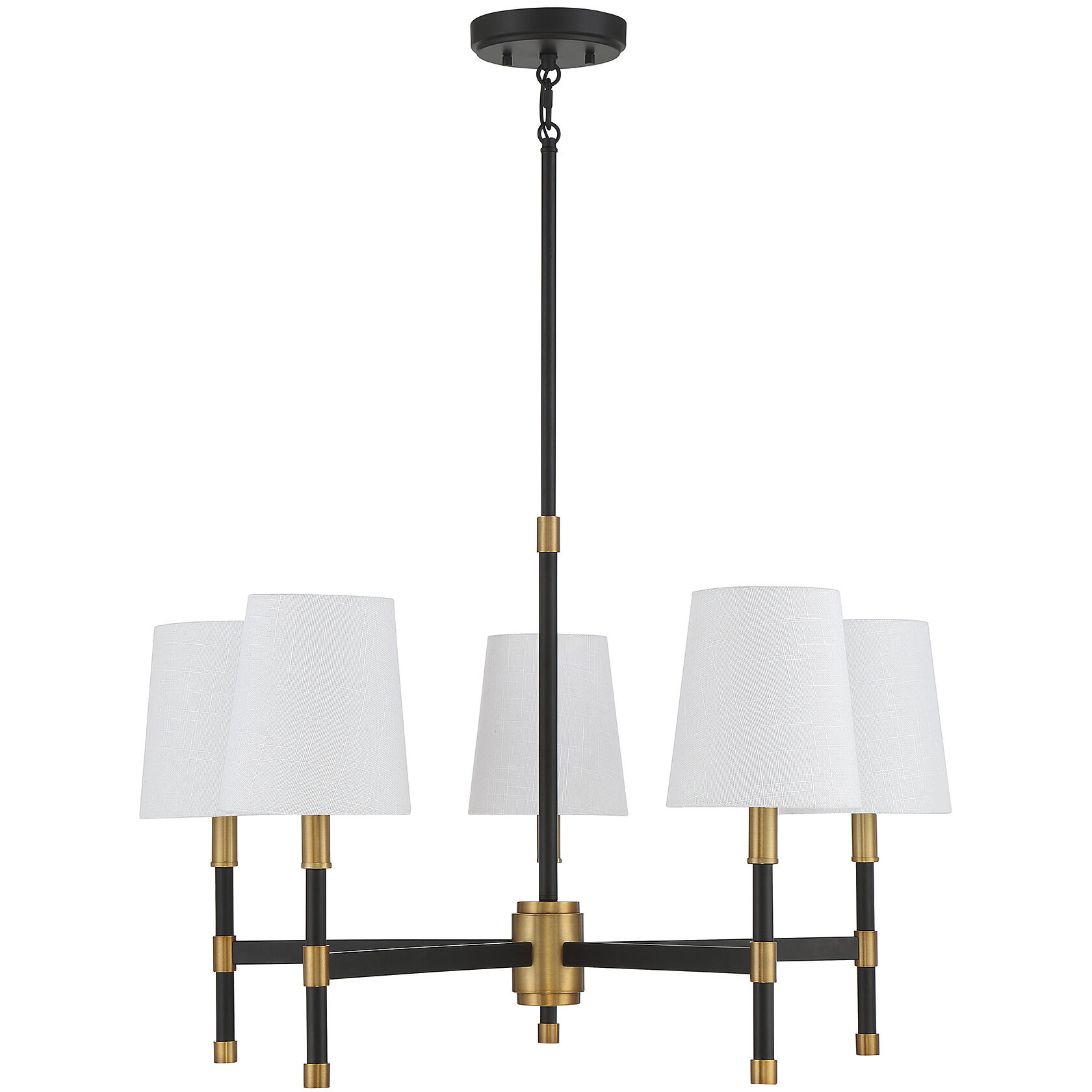 Brody 5 Light 28 inch Black with Warm Brass Accents Chandelier Ceiling Light, Essentials