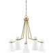 Lamar 5 Light 30 inch White with Warm Brass Chandelier Ceiling Light in White/Warm Brass