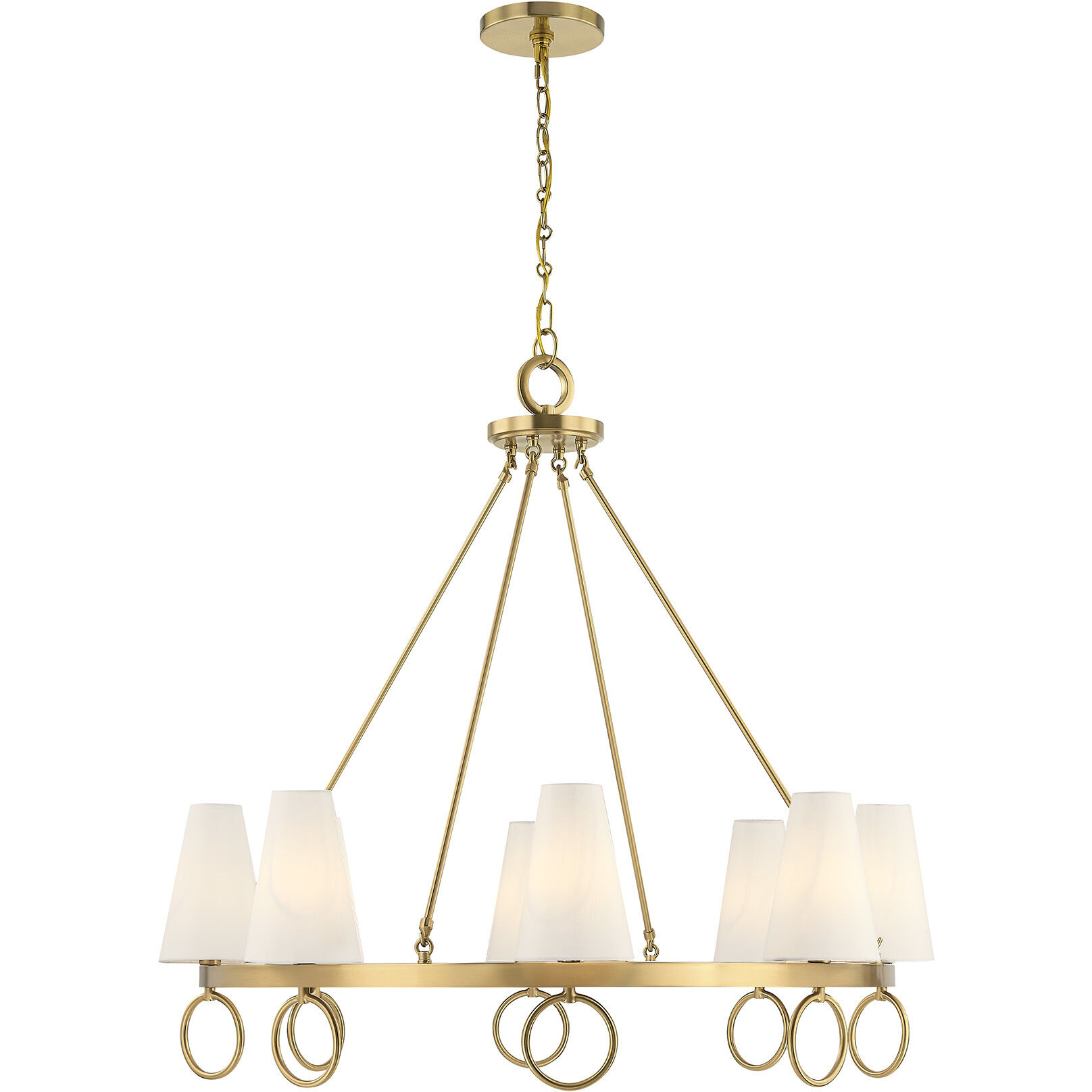 Wilkes 8 Light 36 inch Warm Brass Chandelier Ceiling Light