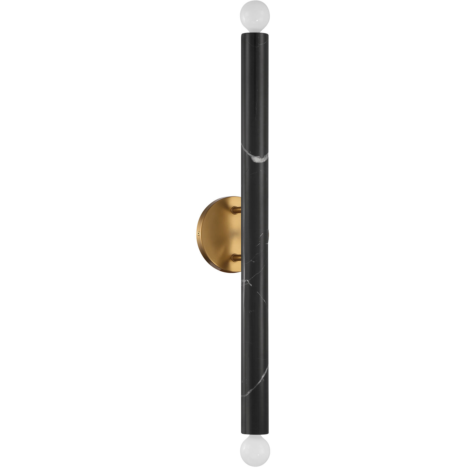Callaway 2 Light 5 inch Black Marble with Warm Brass Wall Sconce Wall Light