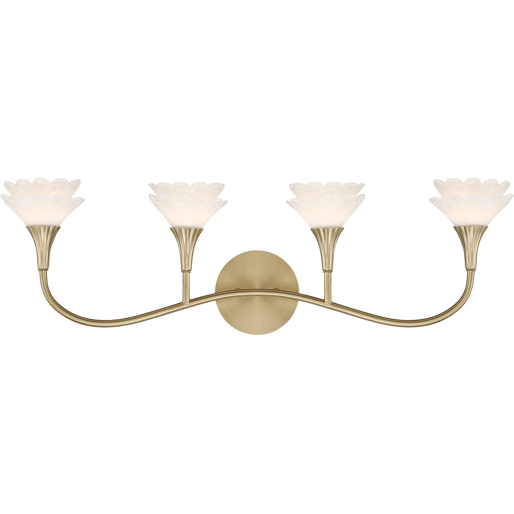 Florena 4 Light 30.5 inch Noble Brass Bathroom Vanity Light Wall Light