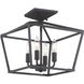 Townsend 4 Light 13 inch Matte Black Semi-Flush Ceiling Light, Essentials