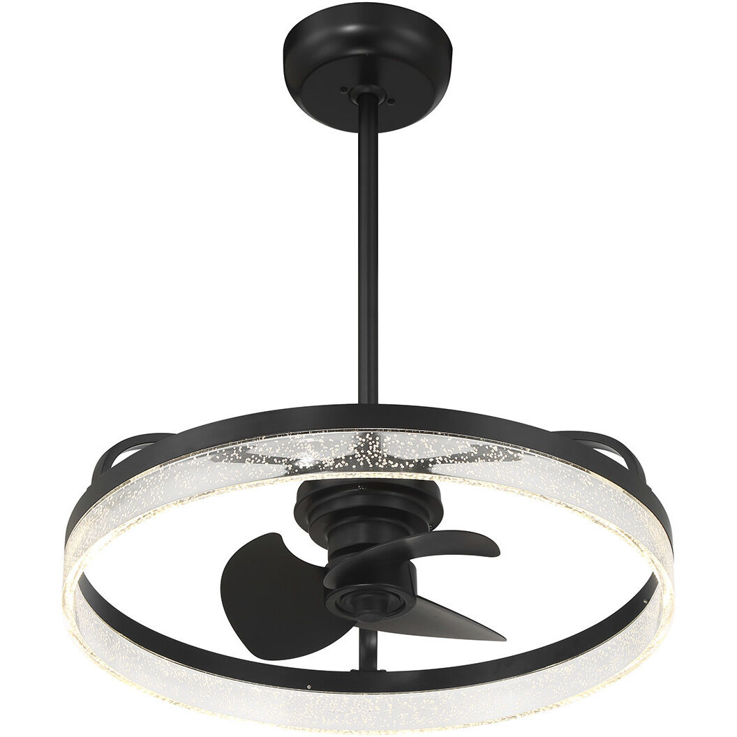 Lyria 14 inch Matte Black with Black Blades Fan D'Lier