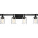 Baxter 4 Light 32 inch Matte Black Bathroom Vanity Light Wall Light, Lighting One