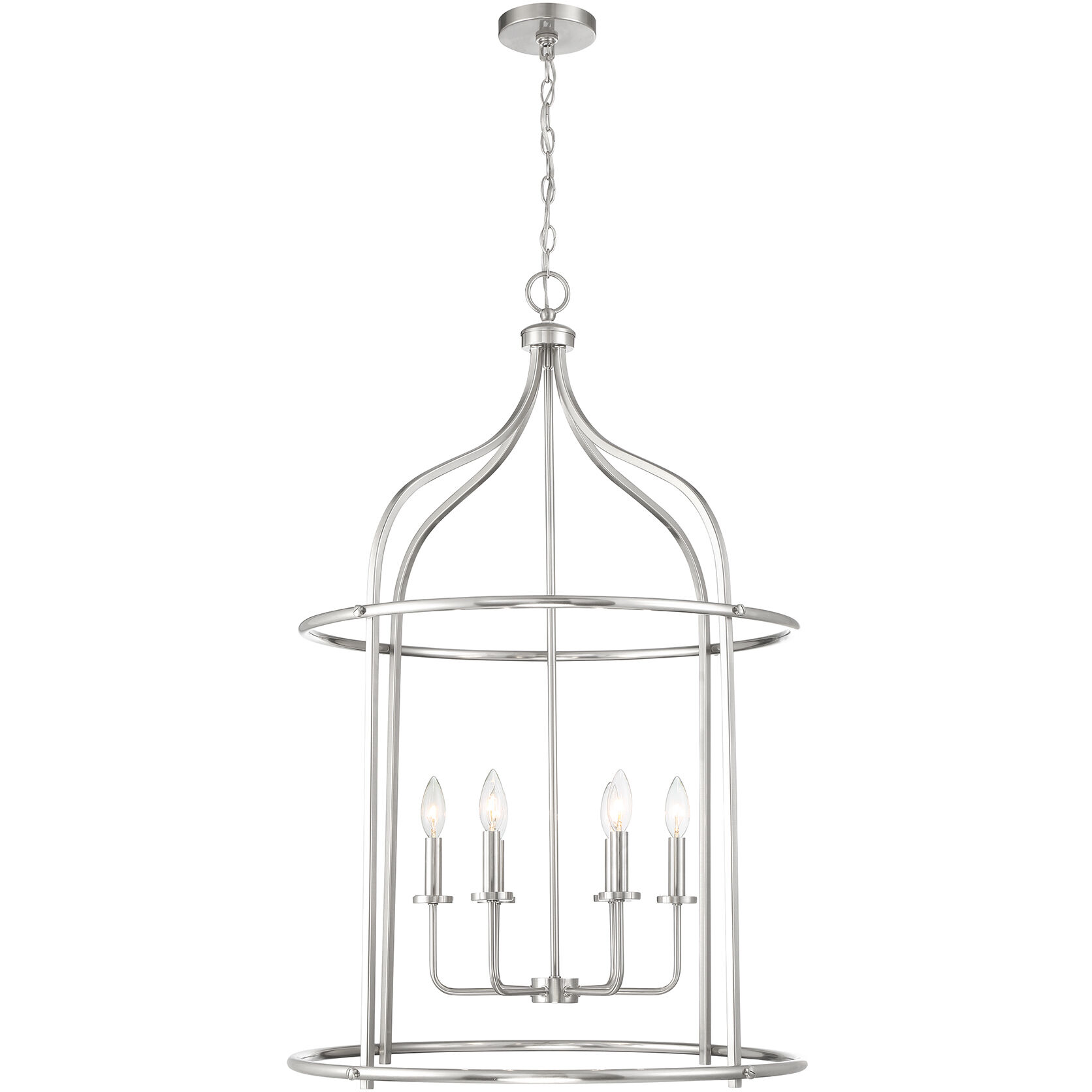 Brookstone 6 Light 26 inch Satin Nickel Pendant Ceiling Light