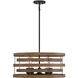 Blaine 5 Light 22 inch Natural Walnut with Black Accents Pendant Ceiling Light