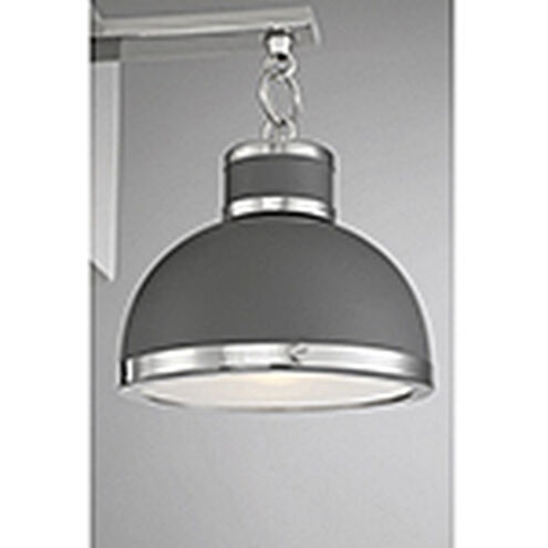 Corning 1 Light 8 inch Gray with Polished Nickel Accents Wall Sconce Wall Light in Gray/Polished Nickel