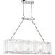 Genry 3 Light 41 inch Polished Nickel Linear Chandelier Ceiling Light