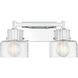 Dover 2 Light 17 inch Chrome Bathroom Vanity Light Wall Light