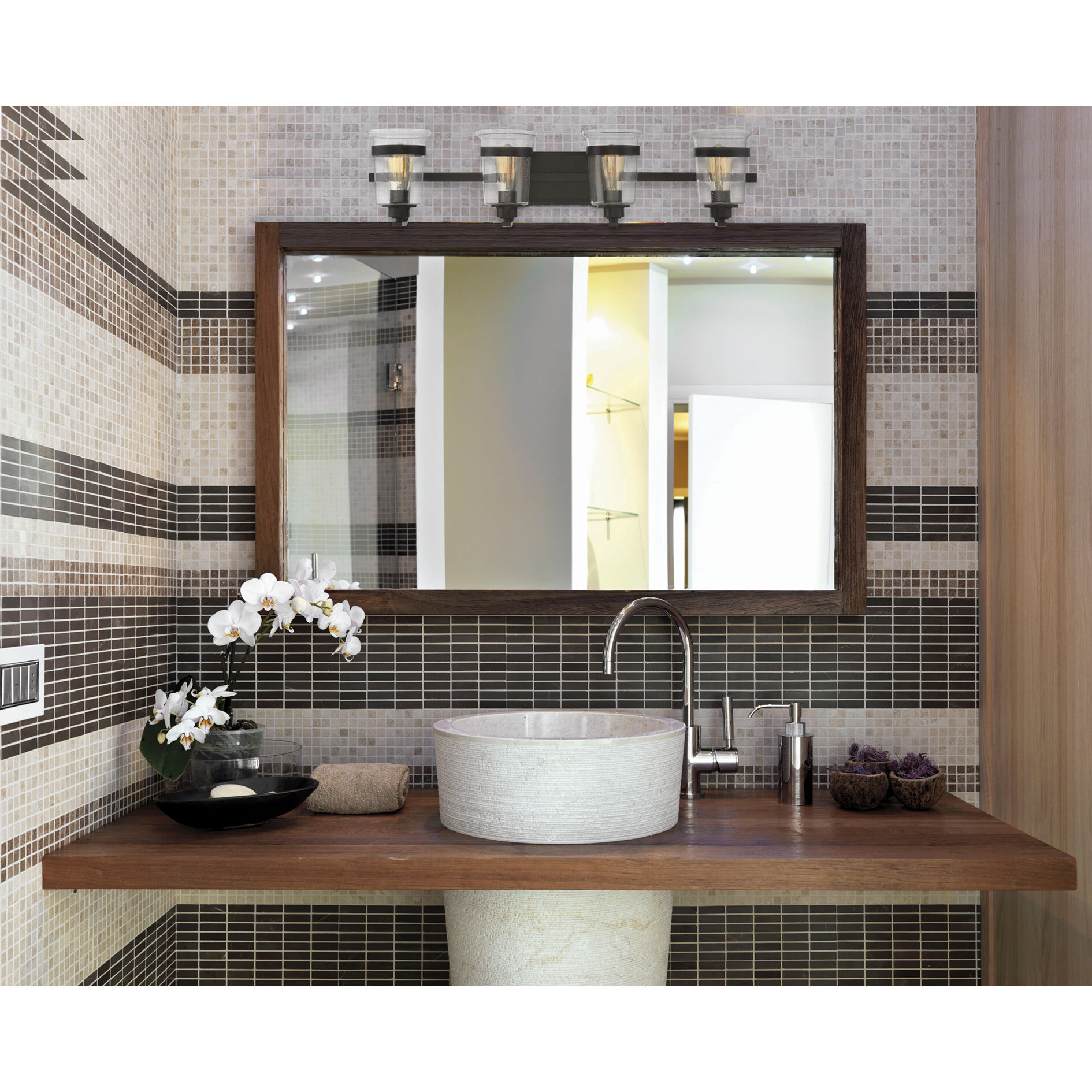 Goodwin 4 Light 32.88 inch English Bronze Bathroom Vanity Light Wall Light