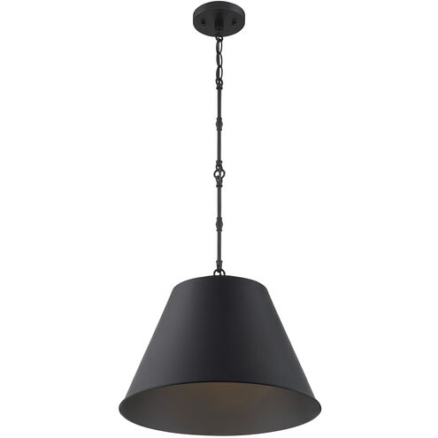Alden 1 Light 18.25 inch Matte Black Pendant Ceiling Light, Essentials