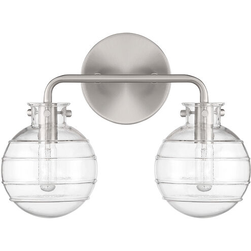 Mason 2 Light 13.5 inch Satin Nickel Bathroom Vanity Light Wall Light