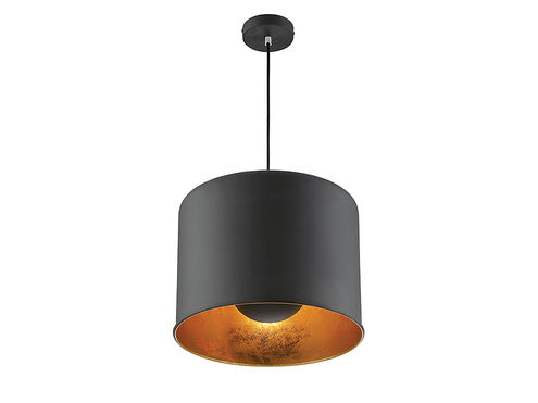 Morgan 1 Light 16 inch Textured Black with Gold Leaf Pendant Ceiling Light in Textured White with Silver Leaf 