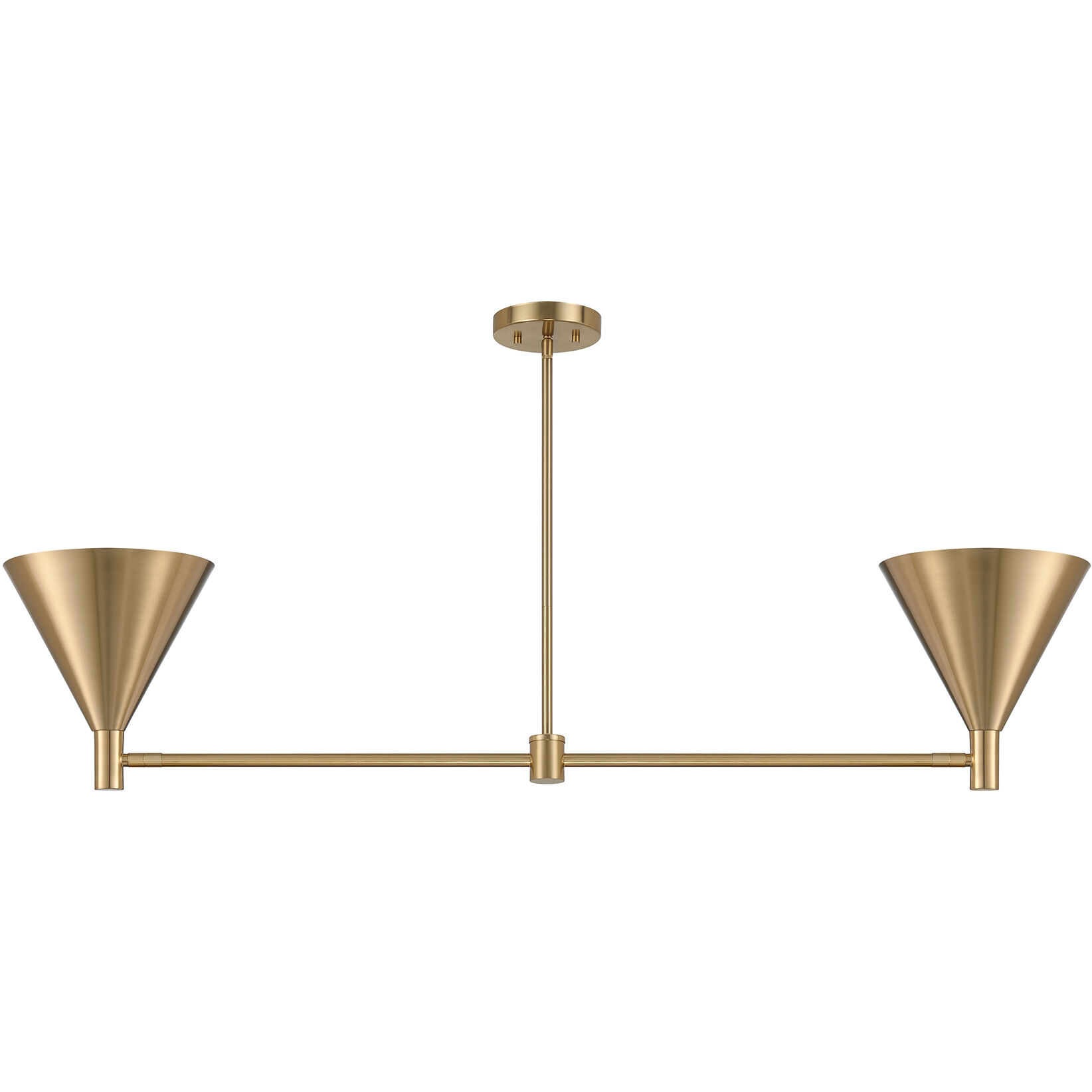 Pharos 2 Light 50 inch Noble Brass Linear Chandelier Ceiling Light