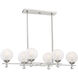 Medina 6 Light 39 inch Satin Nickel Linear Chandelier Ceiling Light