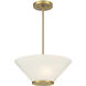 Blair 3 Light 15 inch Warm Brass Convertible Semi-Flush or Pendant Ceiling Light