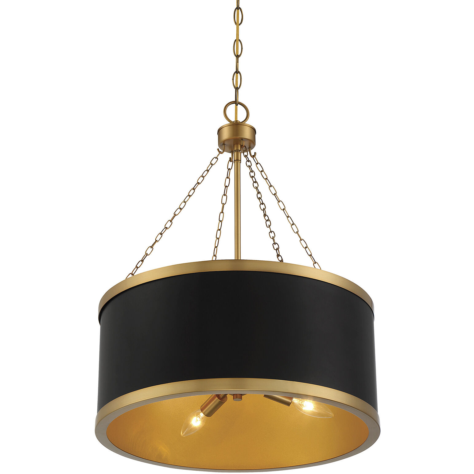 Delphi 6 Light 19 inch Black with Warm Brass Accents Pendant Ceiling Light