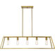 Denton 5 Light 45 inch Warm Brass Linear Chandelier Ceiling Light, Essentials