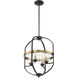 Kirkland 4 Light 16.5 inch English Bronze and Warm Brass Pendant Ceiling Light