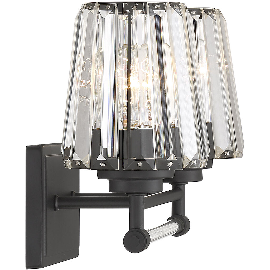 Garnet 2 Light 16 inch Black Bathroom Vanity Light Wall Light