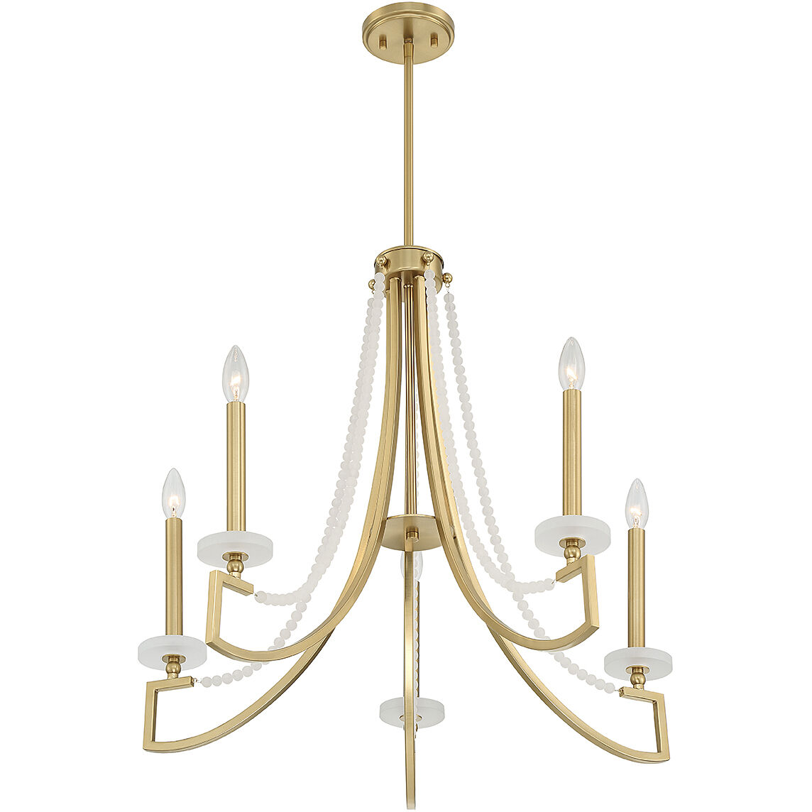Helen 5 Light 27 inch Warm Brass Chandelier Ceiling Light