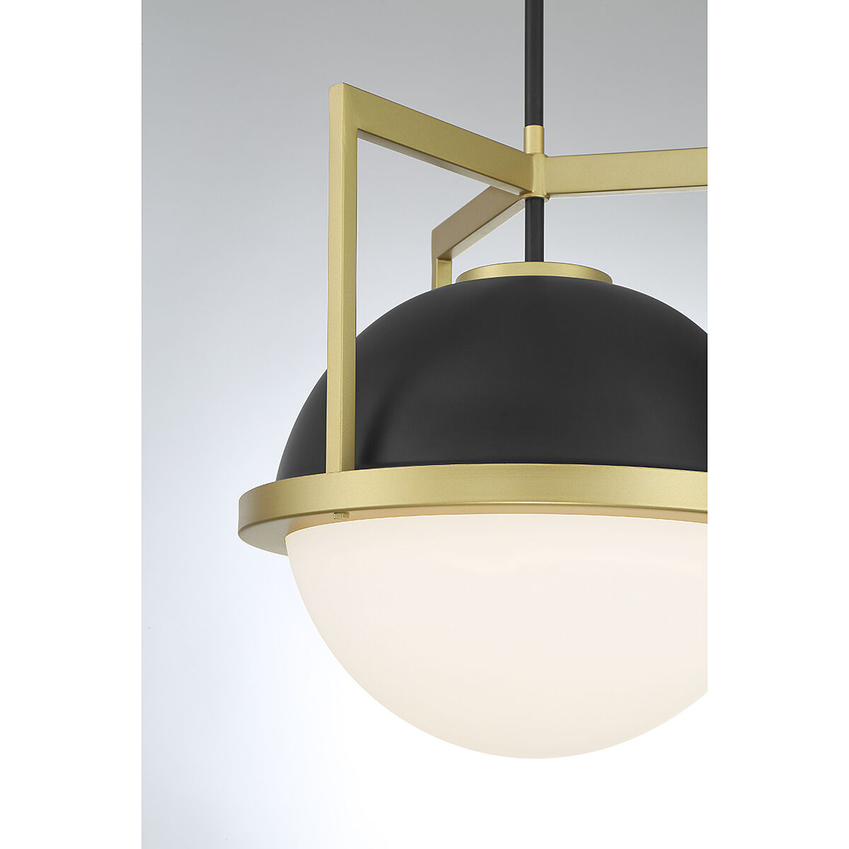 Carlysle 1 Light 15 inch Black with Warm Brass Accents Pendant Ceiling Light