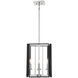 Champlin 4 Light 12.38 inch Black with Polished Nickel Accents Pendant Ceiling Light