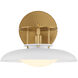 Gavin 1 Light 9 inch White with Warm Brass Accents Wall Sconce Wall Light in White/Warm Brass