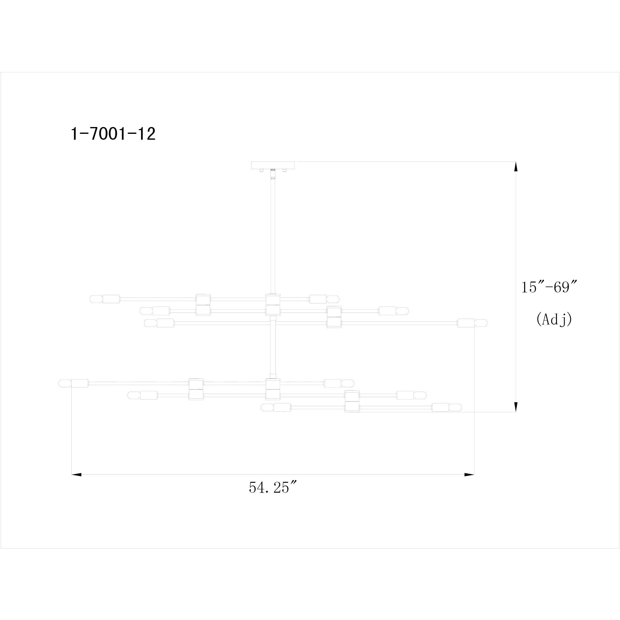 Lyrique 12 Light 54.25 inch Warm Brass Chandelier Ceiling Light