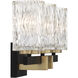 Keene 3 Light 23 inch Matte Black with Warm Brass Accents Bathroom Vanity Light Wall Light, Lighting One