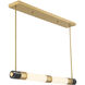 Farrell LED 42 inch Warm Brass Linear Chandelier Ceiling Light