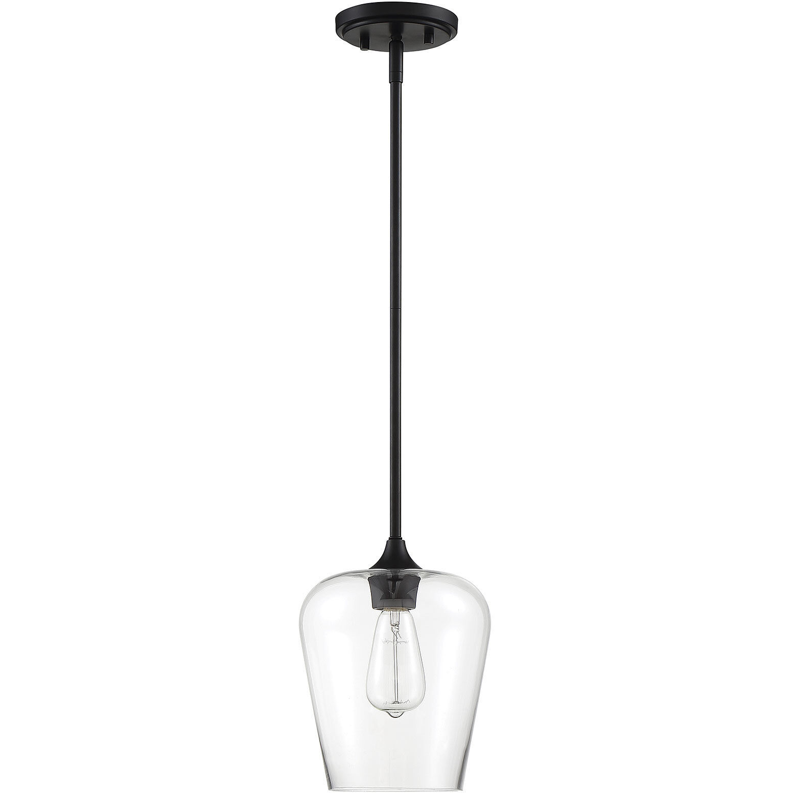 Octave 1 Light 8 inch Black Pendant Ceiling Light, Essentials