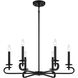 Torino 6 Light 28 inch Matte Black Chandelier Ceiling Light, Essentials