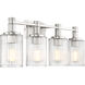 Concord 4 Light 30.75 inch Silver and Polished Nickel Bathroom Vanity Light Wall Light