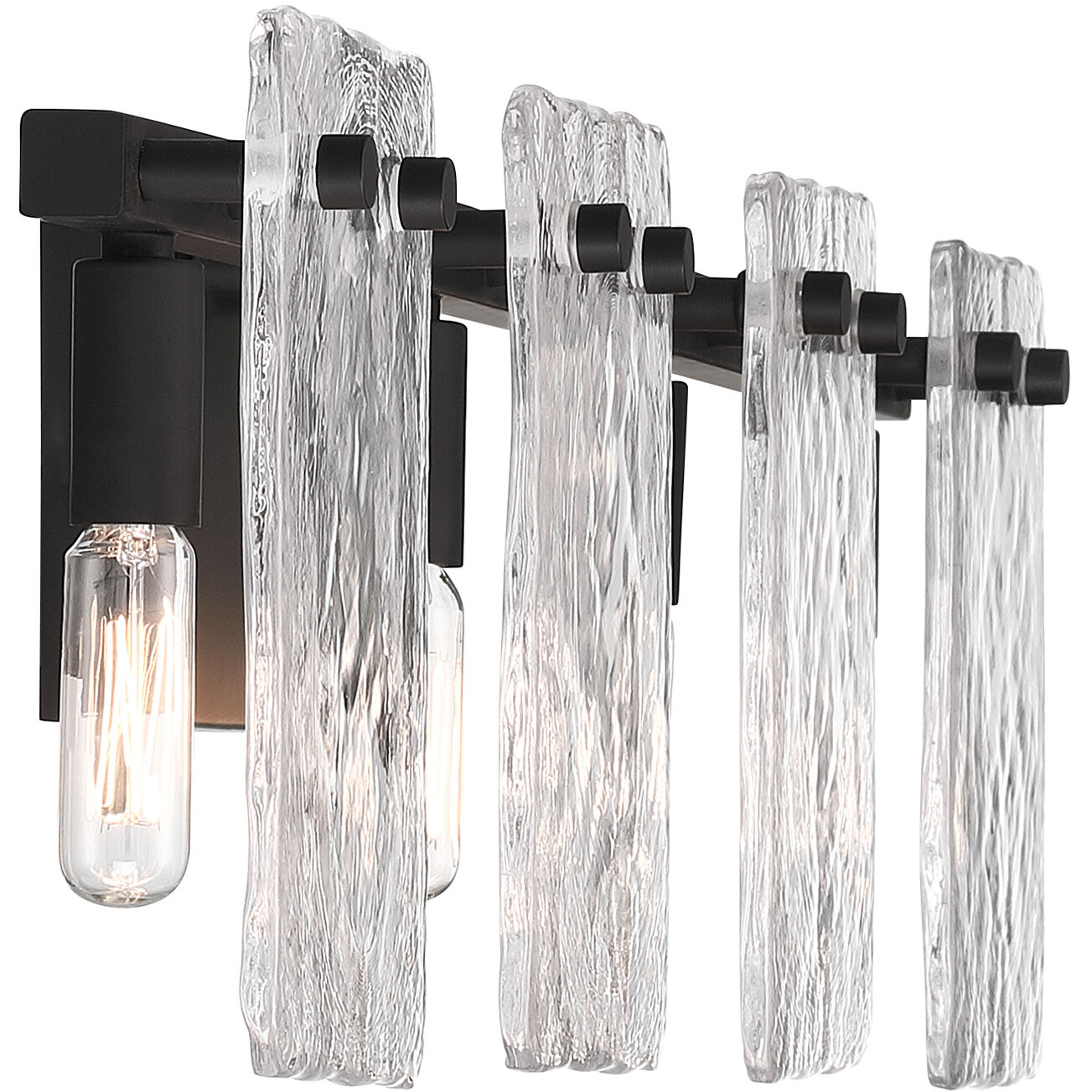 Genry 4 Light 35 inch Black Bathroom Vanity Light Wall Light