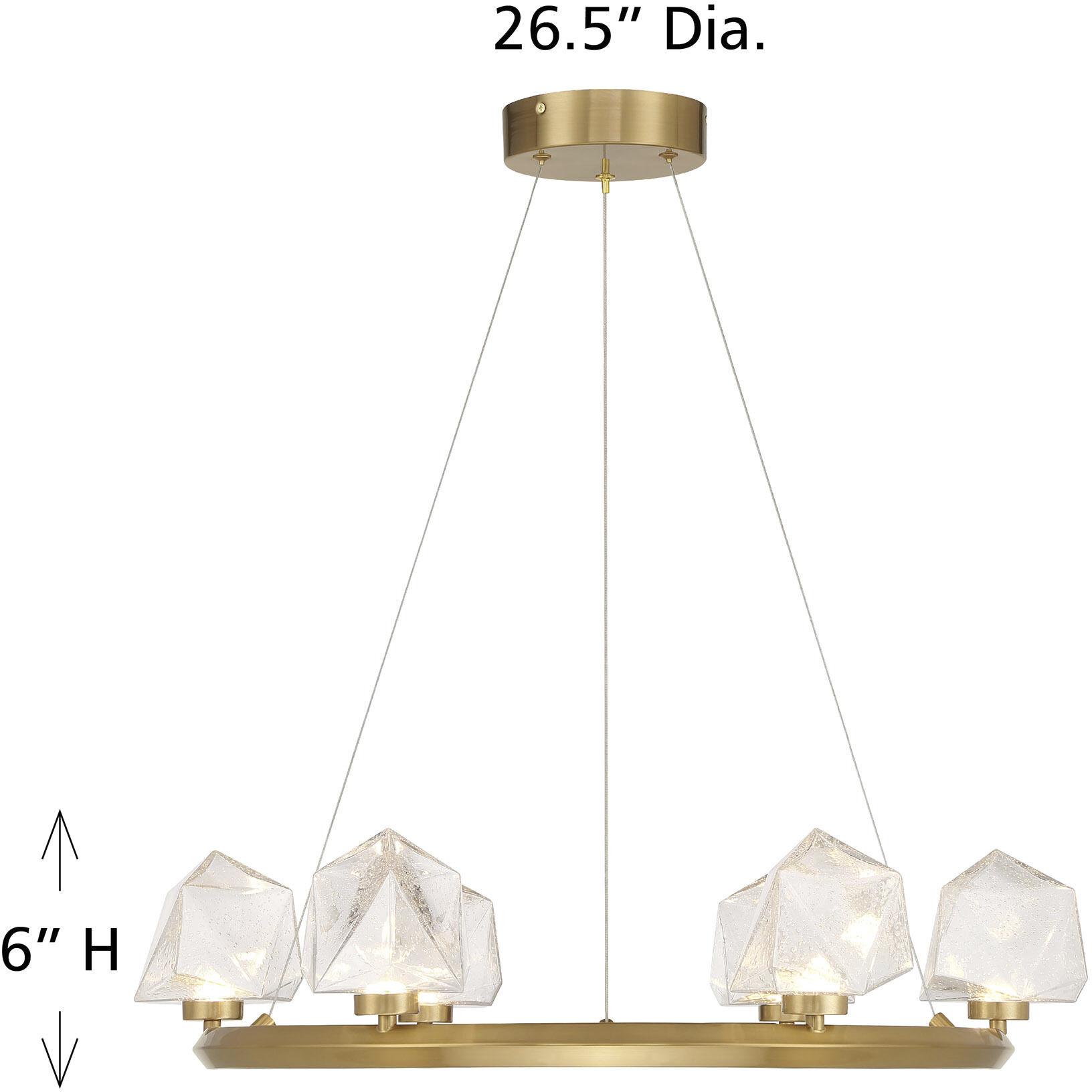 Castello LED 26.5 inch Warm Brass Chandelier Ceiling Light