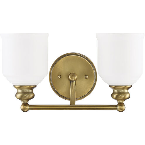 Melrose 2 Light 14.5 inch Warm Brass Vanity Light Wall Light, Essentials