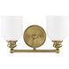 Melrose 2 Light 14.5 inch Warm Brass Vanity Light Wall Light, Essentials