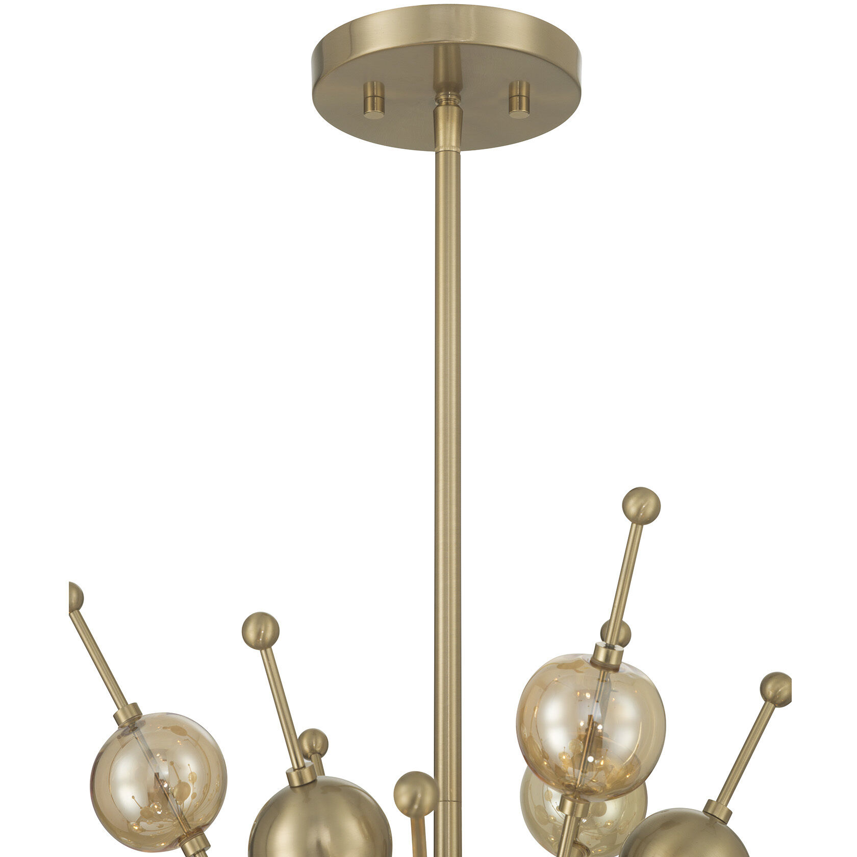 Crescent 6 Light 28.5 inch Noble Brass Chandelier Ceiling Light