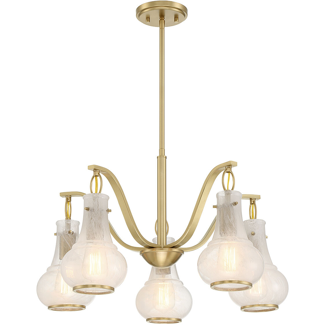 Adams 5 Light 25 inch Warm Brass Chandelier Ceiling Light