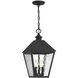 Harrison 3 Light 11 inch Matte Black Outdoor Hanging Lantern