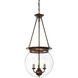 Landon 3 Light 14 inch Oiled Burnished Bronze Pendant Ceiling Light, Orb