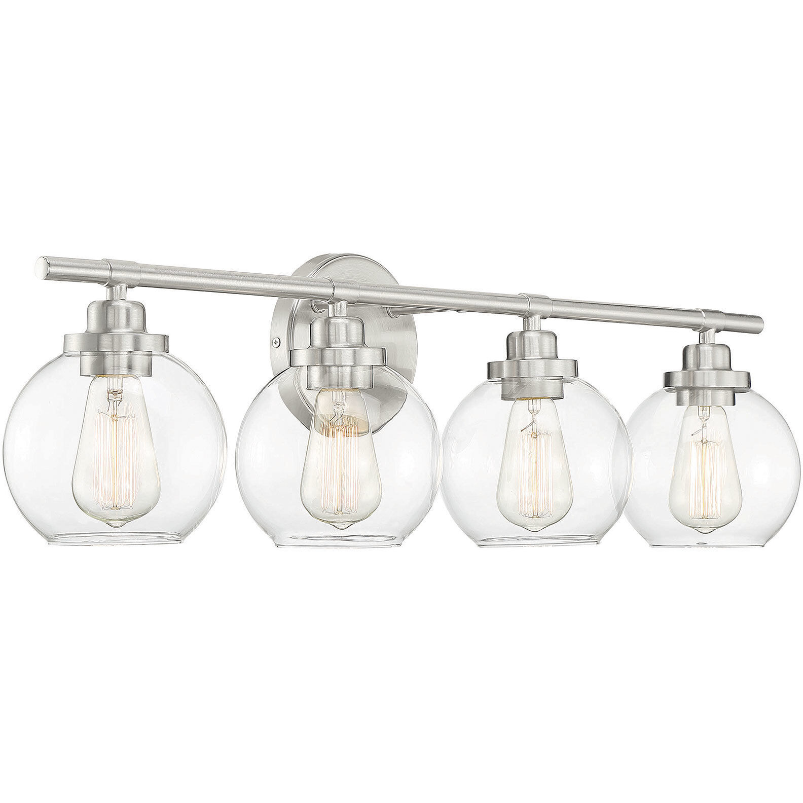 Carson 4 Light 30 inch Satin Nickel Bathroom Vanity Light Wall Light, Essentials