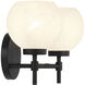 Hannah 2 Light 16 inch Matte Black Bathroom Vanity Light Wall Light, Lighting One